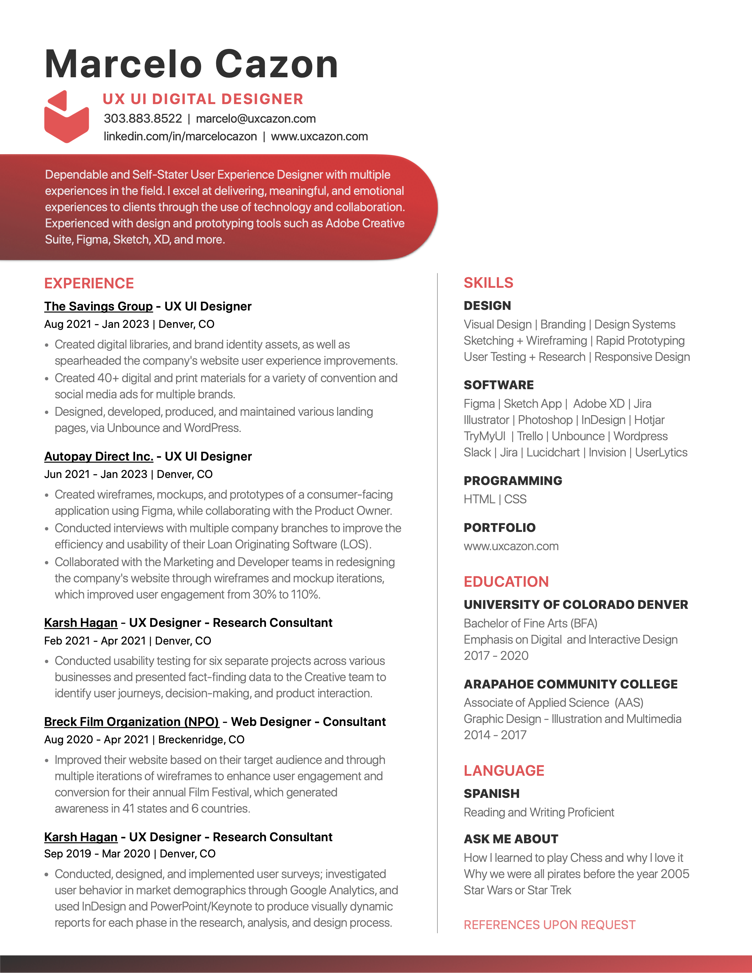 Marcelo Cazon Resume